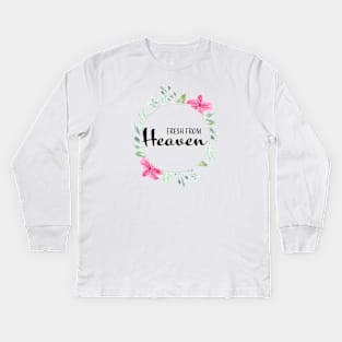 Fresh from Heaven Watercolor wreath Kids Long Sleeve T-Shirt